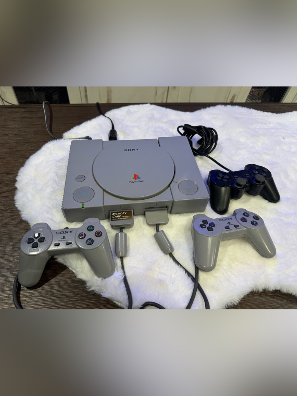Sony PlayStation Classic Console Bundle in 2 Light Gray with 1 Black Controller